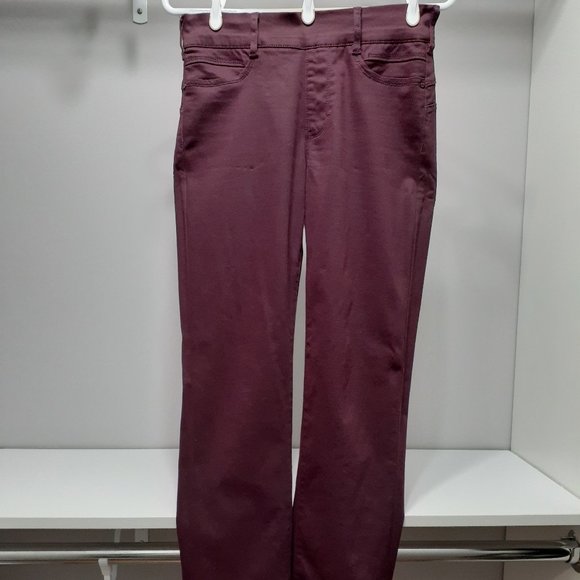 Burgundy Wine Color Pull-On Stretch Pants - Picture 1 of 2